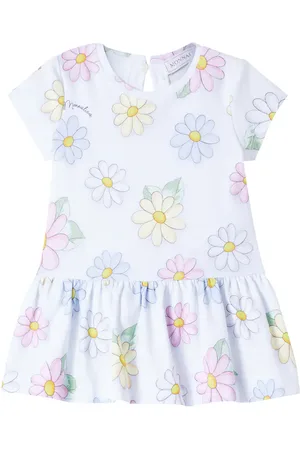 MONNALISA Baby floral cotton-blend jersey dress