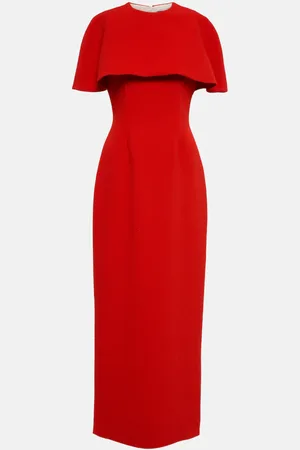 EMILIA WICKSTEAD Elham cape crÃªpe midi dress