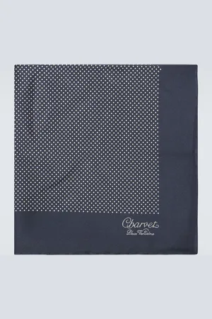 Charvet Polka-dot silk pocket square