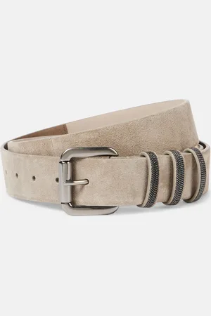 Brunello Cucinelli Suede monili belt