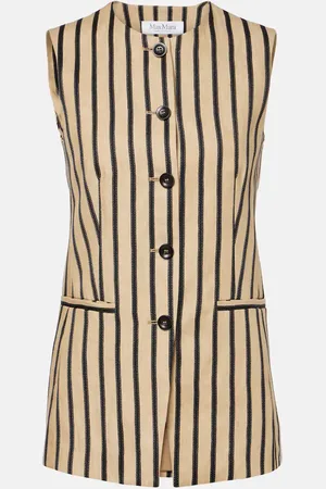 Max Mara Rodeo striped linen and cotton-blend top