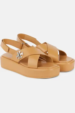 Tory Burch T Lock 40 leather platform sandals