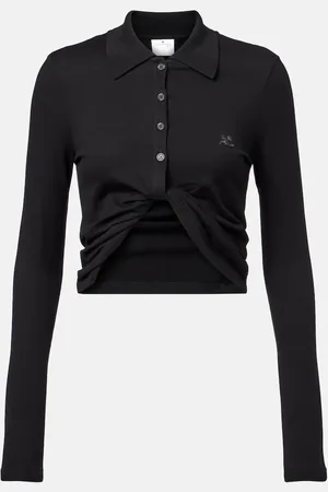 Courrèges Cropped cotton polo shirt