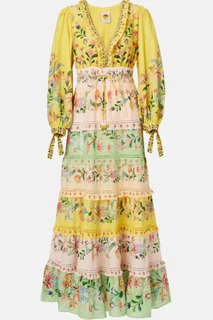 Farm Rio Delicate Flowers cotton maxi dress
