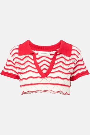 Bananhot Coco cropped cotton-blend crochet top