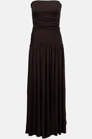 Staud Mariana shirred jersey maxi dress