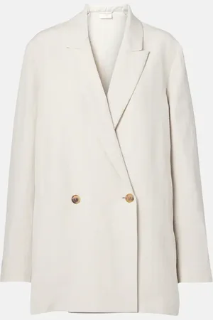 The Row Nat double-breasted silk and linen blazer