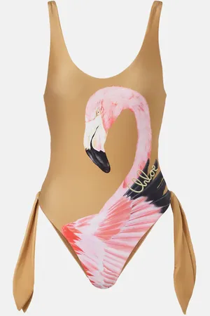 Chloé Printed cutout swimsuit