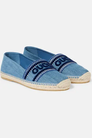 Gucci Logo embroidered denim espadrilles