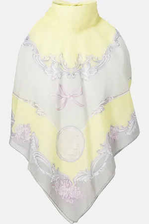 VERSACE Medusa Cameo cotton and silk top