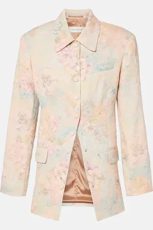 DRIES VAN NOTEN Floral linen-blend jacquard blazer