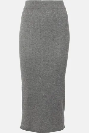 Brunello Cucinelli Ribbed-knit midi skirt