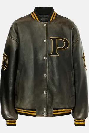 Prada Leather varsity jacket