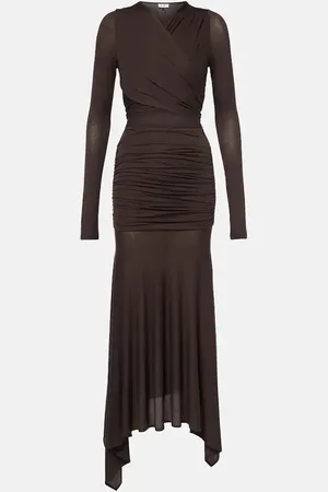 The Attico Sheer embroidered tulle midi dress