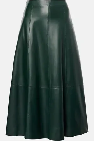 Vince Leather midi skirt