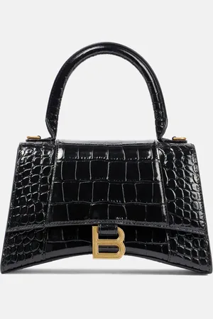 Balenciaga Hourglass Small croc-effect leather crossbody bag