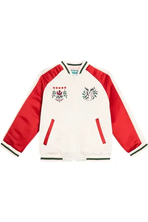 Kenzo Embroidered satin varsity jacket