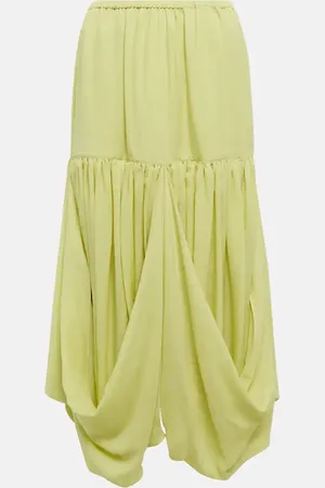The Row Olwen draped silk midi skirt