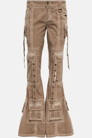 BLUMARINE Embellished low-rise flared jeans