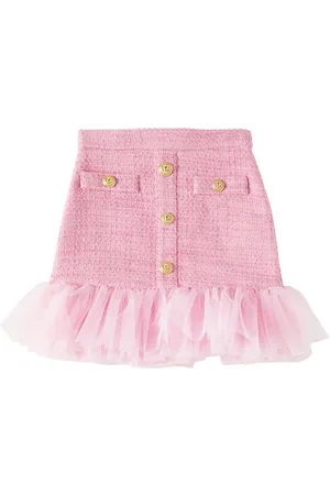 Balmain Ruffled tweed skirt