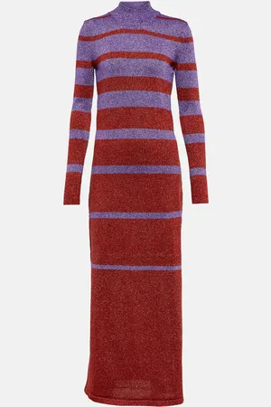 Paco rabanne Striped knit maxi dress