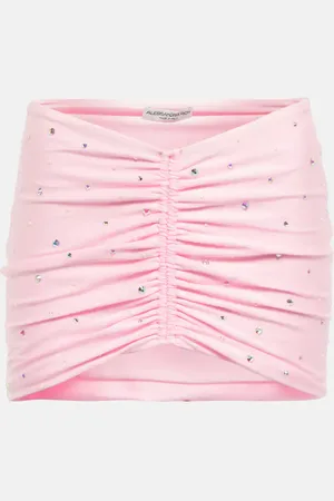 Alessandra Rich Crystal-embellished ruched miniskirt