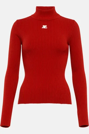 Courrèges Ribbed-knit mockneck sweater