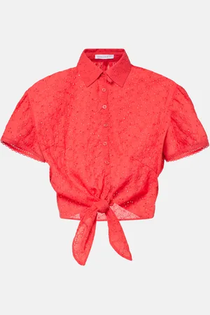 POUPETTE ST BARTH Cycas broderie anglaise cotton crop top
