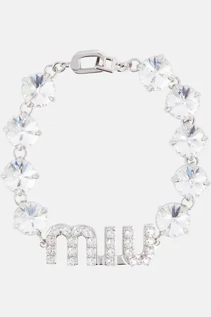 Miu Miu Logo crystal-embellished bracelet
