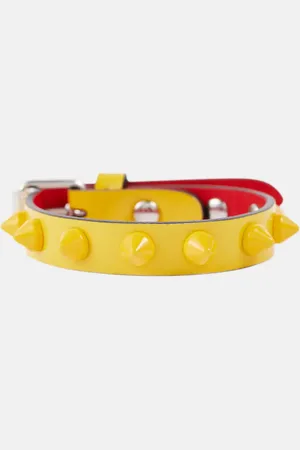Christian Louboutin Loubilink embellished leather bracelet