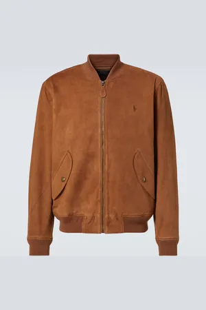Ralph Lauren Logo suede bomber jacket