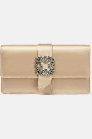 Manolo Blahnik Capri embellished satin clutch