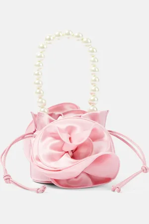MAGDA BUTRYM Magda Small floral-appliquÃ© satin bucket bag