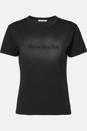Acne Studios Layered logo cotton jersey T-shirt