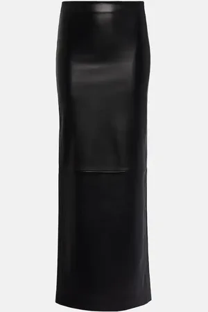 Monot Low-rise leather maxi skirt