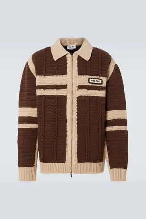 Miu Miu Cable-knit cashmere zip-up sweater