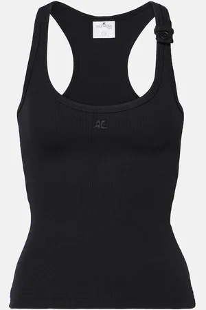 Courrèges Ribbed-knit cotton tank top