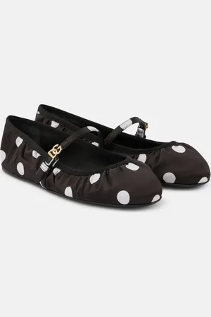 Dolce & Gabbana Odette polka-dot satin ballet flats