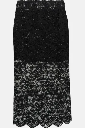 Paco rabanne Layered lace midi skirt