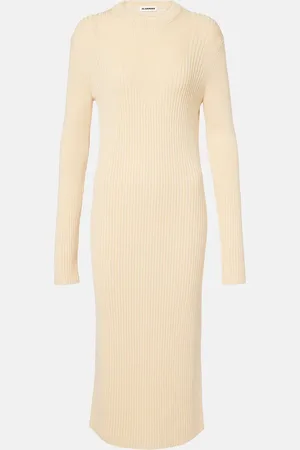 Jil Sander Wool and cotton midi dress
