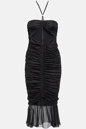 BLUMARINE Ruched jersey midi dress