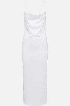 ROTATE Embellished slip maxi dress