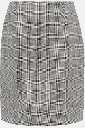 Blazé Milano Coci checked linen pencil skirt