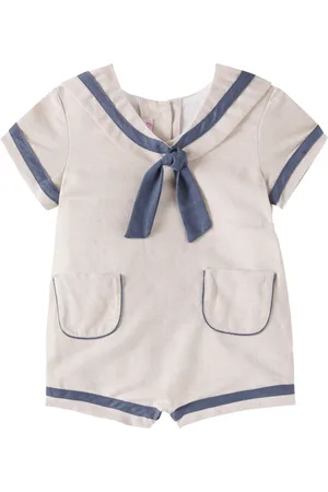 La Coqueta Baby Montego linen and cotton playsuit
