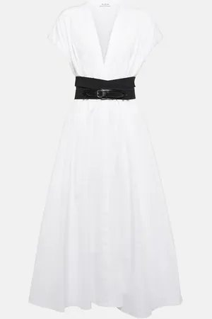 Alaïa Belted cotton poplin midi dress