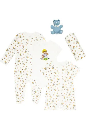 Ralph Lauren Baby Polo Bear playsuit, bib, and beanie set