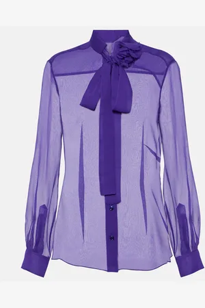Dolce & Gabbana Tie-neck silk chiffon blouse