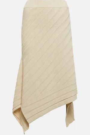 Stella McCartney Asymmetric ribbed-knit midi skirt