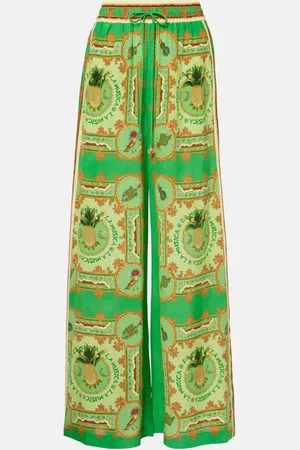 ALÉMAIS La Musica printed silk palazzo pants