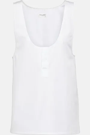 Saint Laurent Cotton poplin tank top